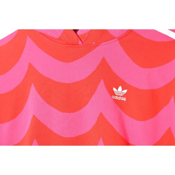 Adidas x Marimekko Women's Pink Red Hoodie with White Stripes Size XS - Picture 2 of 11